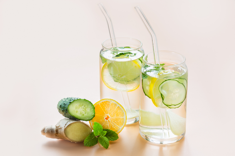 Flavored Water with Ginger Citrus and Cucumber