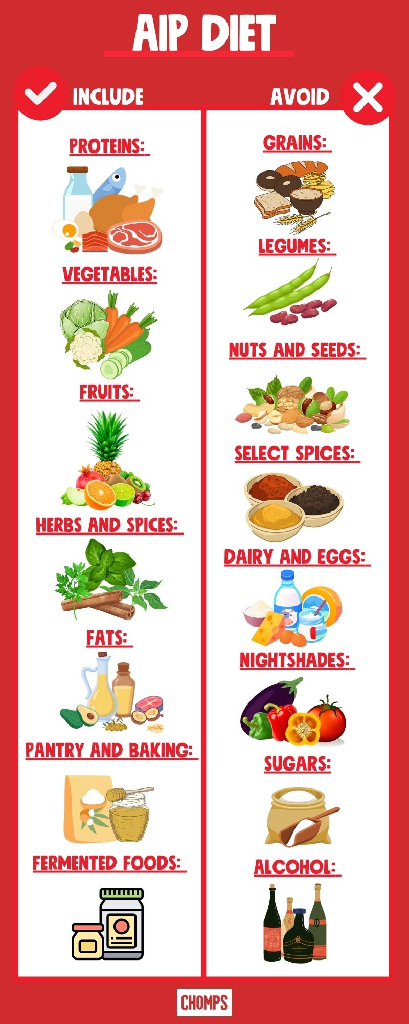 What to include and avoid in AIP Diet - Infographic