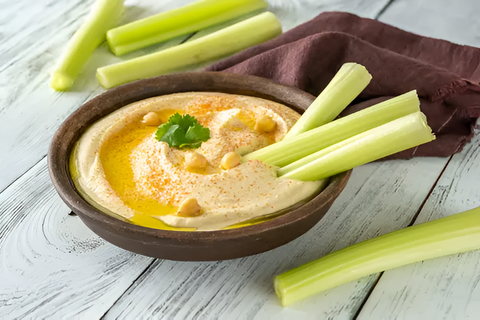 celery and hummus snack