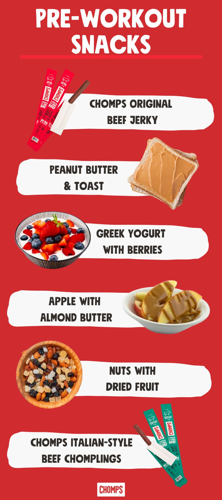 pre-workout snacks infographic