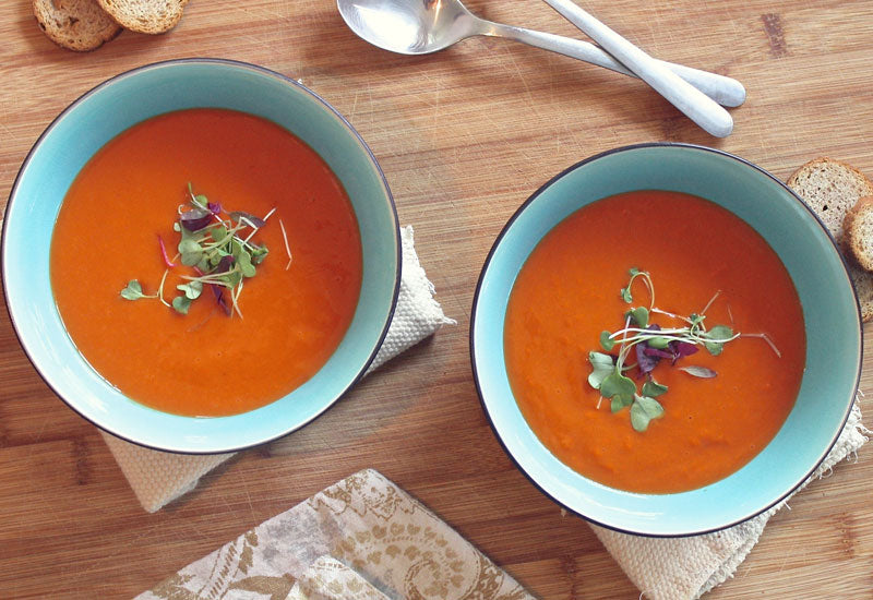 Homemade tomato soup is another healthy snack idea for school lunches