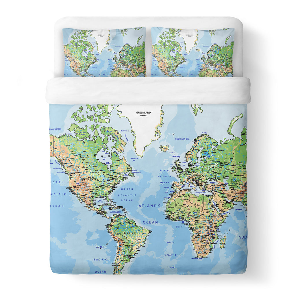 World Map Duvet Cover Shelfies