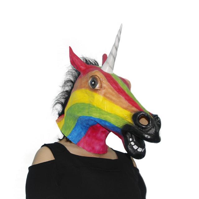 Rainbow Unicorn Head Animal Mask - Shelfies