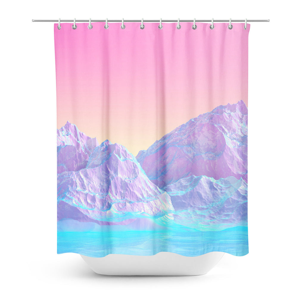 Pastel Mountains Shower Curtain Shelfies