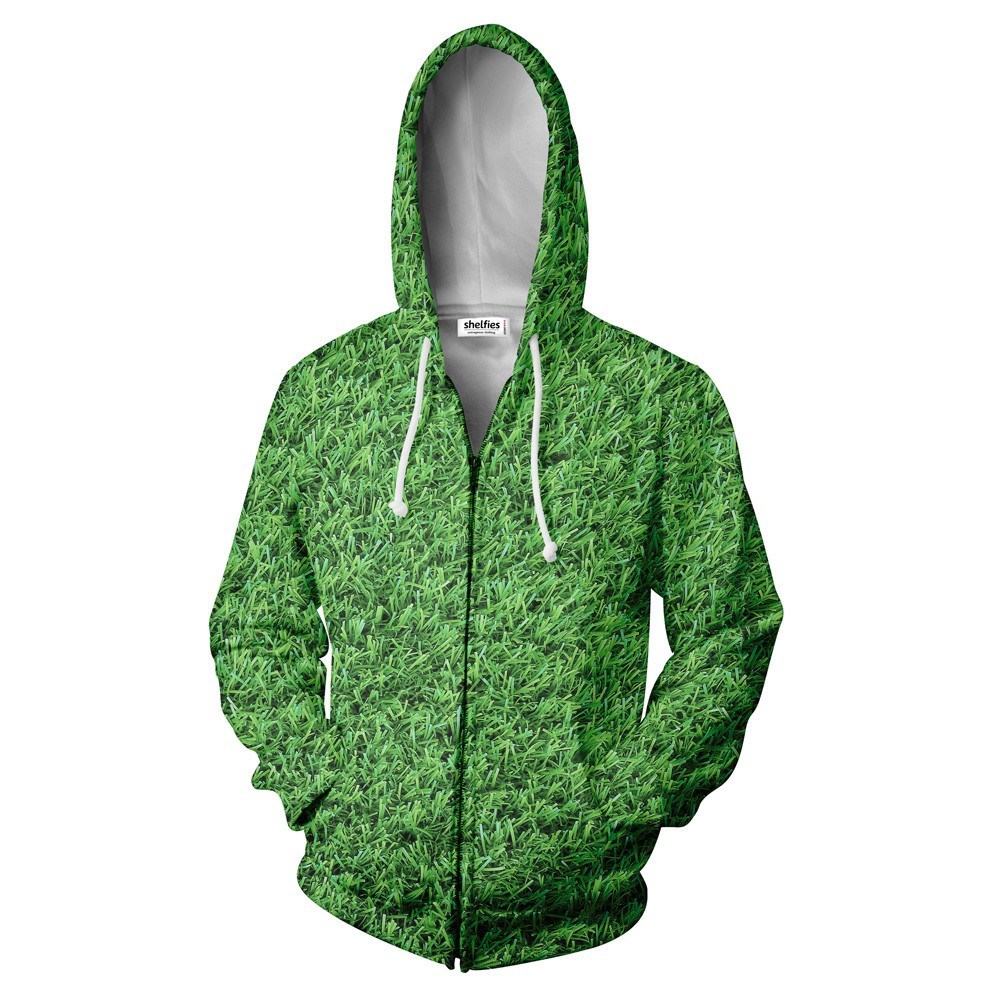 Grass Zip Hoodie - Shelfies | All-Over-Print Everywhere - Designed to ...