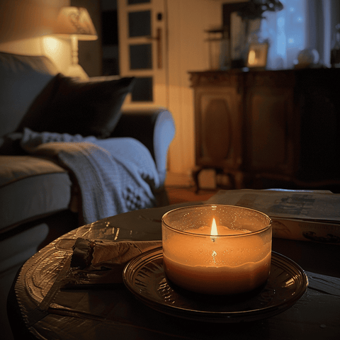 Scented candle in the living room