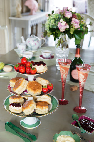 Limoges porcelain cake stand with scones
