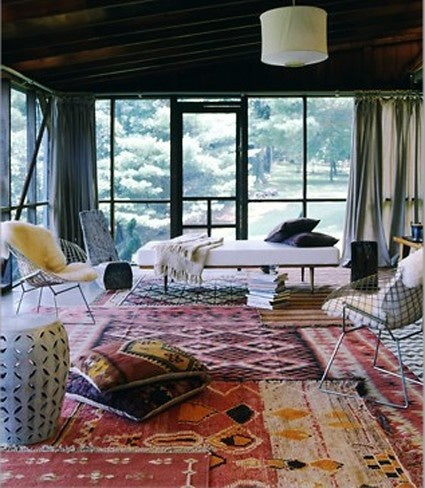 interiores bohemios con alfombras