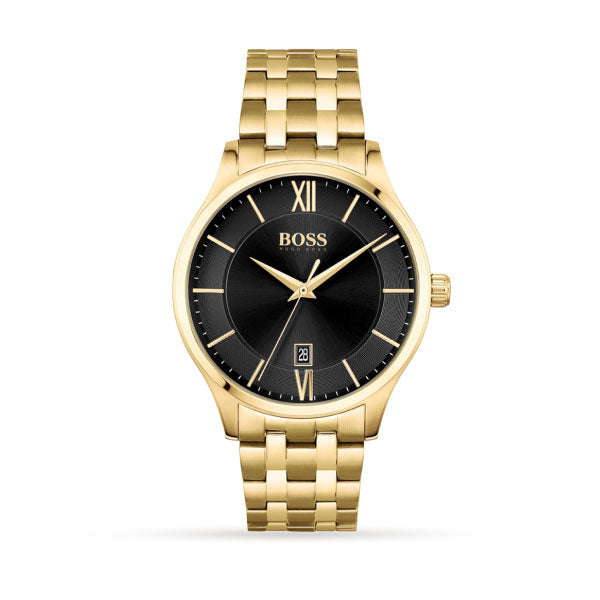 boss watch black and gold