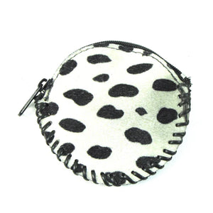 2'' Laced Animal Print Coin Purse-Dalmation - Alaska Leather