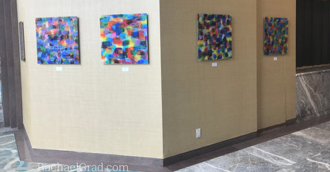 2019-04-08 Colorful Abstract Art Prints on View at the Hilton Toronto/Markham Suites by artist rachael grad april 2019 on view