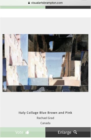 Vote for My Art Postcards in the Snail Mail "People's Choice" rachael grad italy collage mixed media photos pink brown