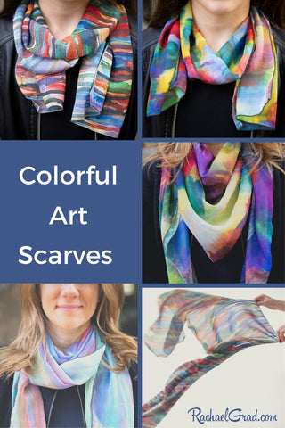 Colorful Art Scarves by Canadian Artist Rachael Grad