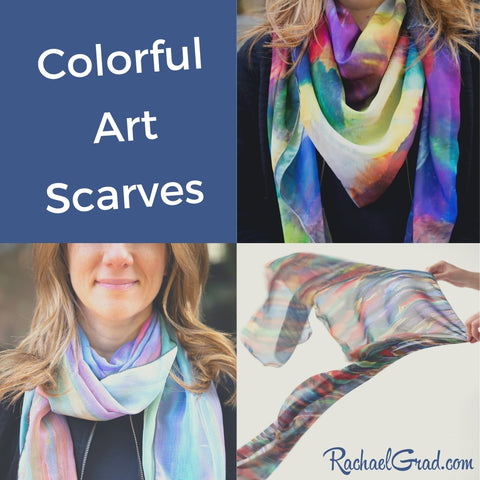 Colourful Art Scarves by Toronto Artist Rachael Grad