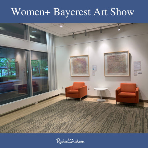 Baycrest Women+Art Show with abstract paintings by Artist Rachael Grad