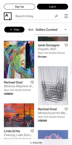 New York School Studio Alumni Art Show on Artsy with paintings by Rachael Grad