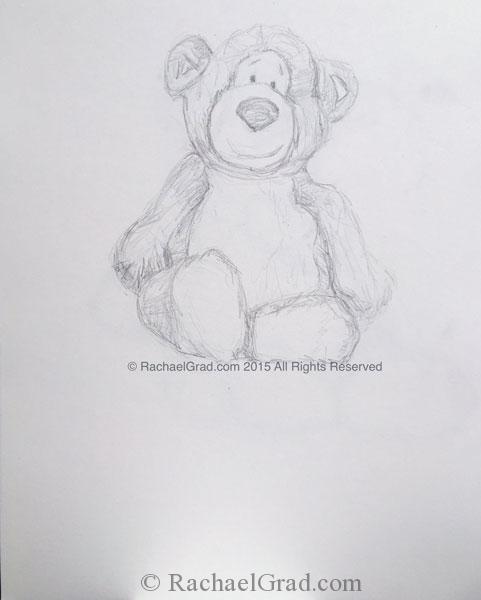 Teddy Bear #2, June 2015, Pencil on Paper Drawing, 9″ x 12″, 2015.