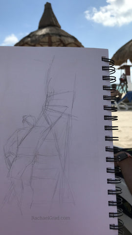 Quick Drawings on the Beach Lifeguard station Rachael grad art
