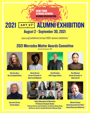 2021 Artsy Alumni Exhibition Poster for the New York Studio School