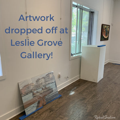 Artwork by Artist Rachael Grad dropped off at Leslie Grove Gallery in Toronto