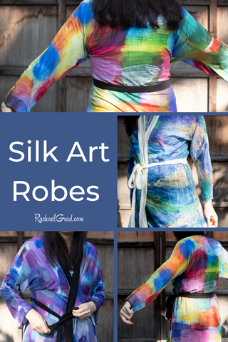 Canadian Silk Art Bathrobes and Kimono Robes By Toronto Artist Rachael Grad