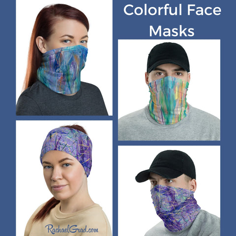 Face Masks with Colorful Art by Canadian Artist Rachael Grad