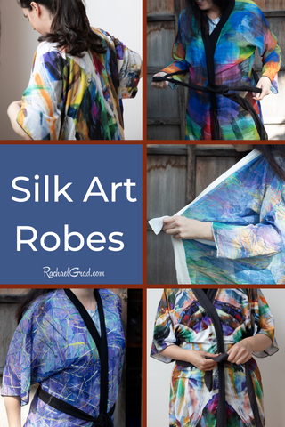 Silk Bathrobes and Silk Kimono Art Robes By Toronto Artist Rachael Grad