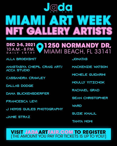 Jada Art Miami 2021 NFT artists including Rachael Grad