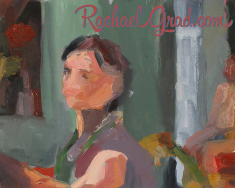 Rachael Grad Artist Self Portrait while oil painting color art artwork colour