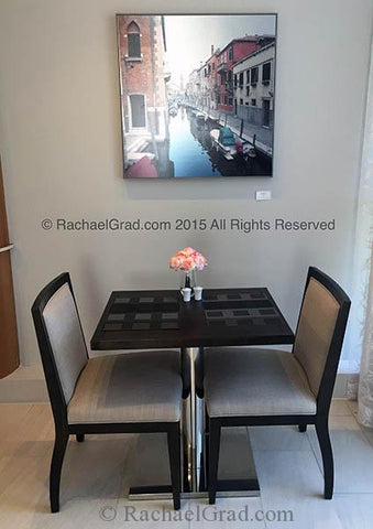 Charity Art Print by Rachael Grad in the dining area of eforea: spa at Hilton, 2015 canal reds venice italy