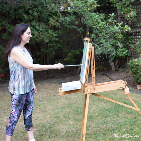 Toronto artist Rachael Grad painting outdoors
