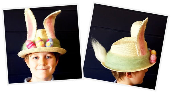 Childrens Easter bonnet using wool fibre