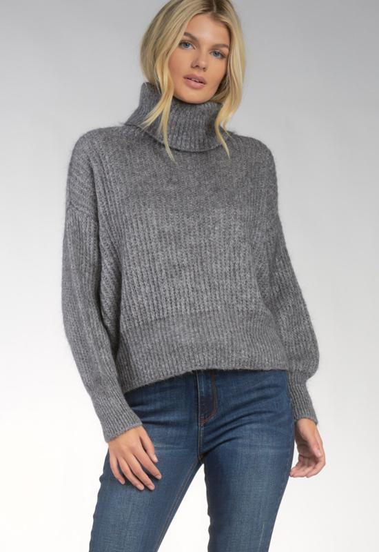 Elan - Chunky Sweater Turtleneck Charcoal