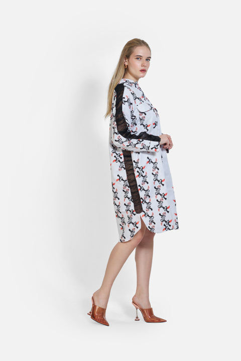 Oversized Shirt Dress with Print