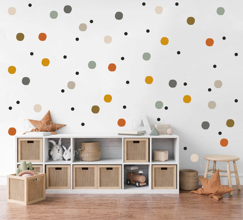 Nursery Decals, Earth Tones Wall Decal, Gray, Teal, Polka Dots, Nursery Wall  Decal, Kids Wall Decals, Modern Nursery, Wall Decal, Room Art -   Singapore