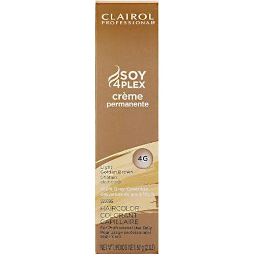 Clairol Professional Soy4Plex Creme Permanente Hair Color 4G-Light Gol –  Beans Beauty