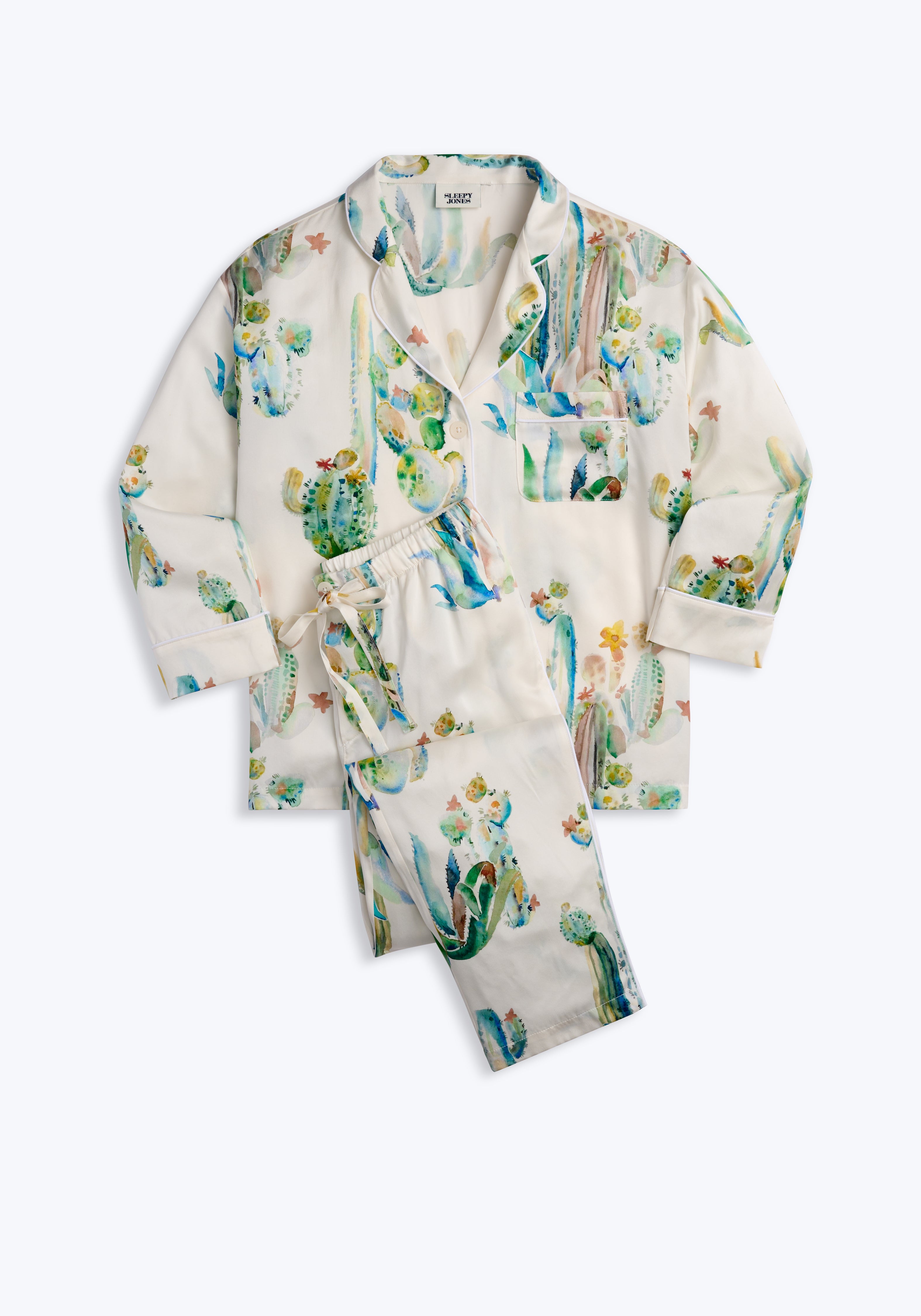 Vintage Jones New York Silky Tropical Floral Pajamas 30s Style