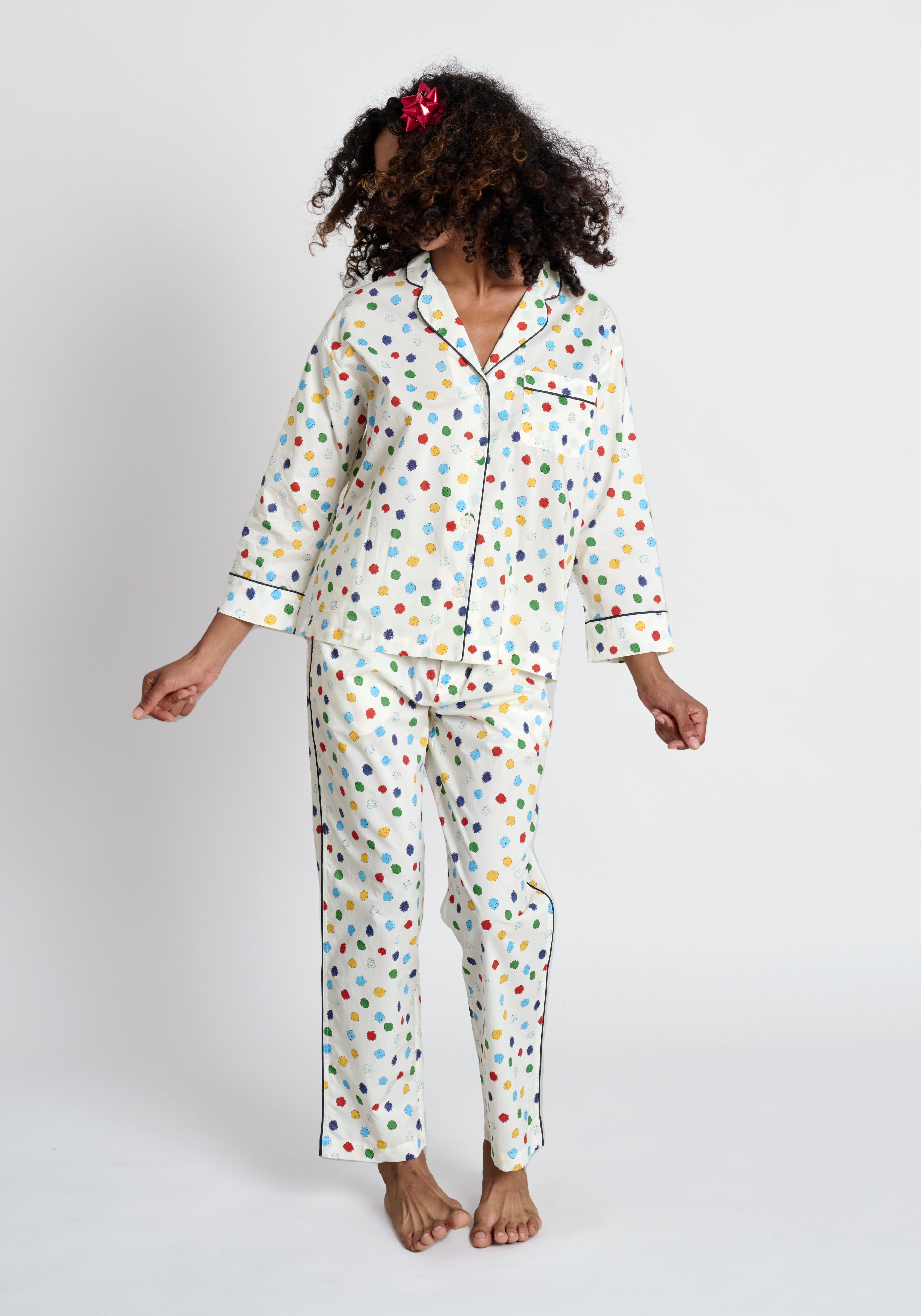 SLEEPY JONES | Marina Pajama Set in Pom Pom Print – Sleepy Jones