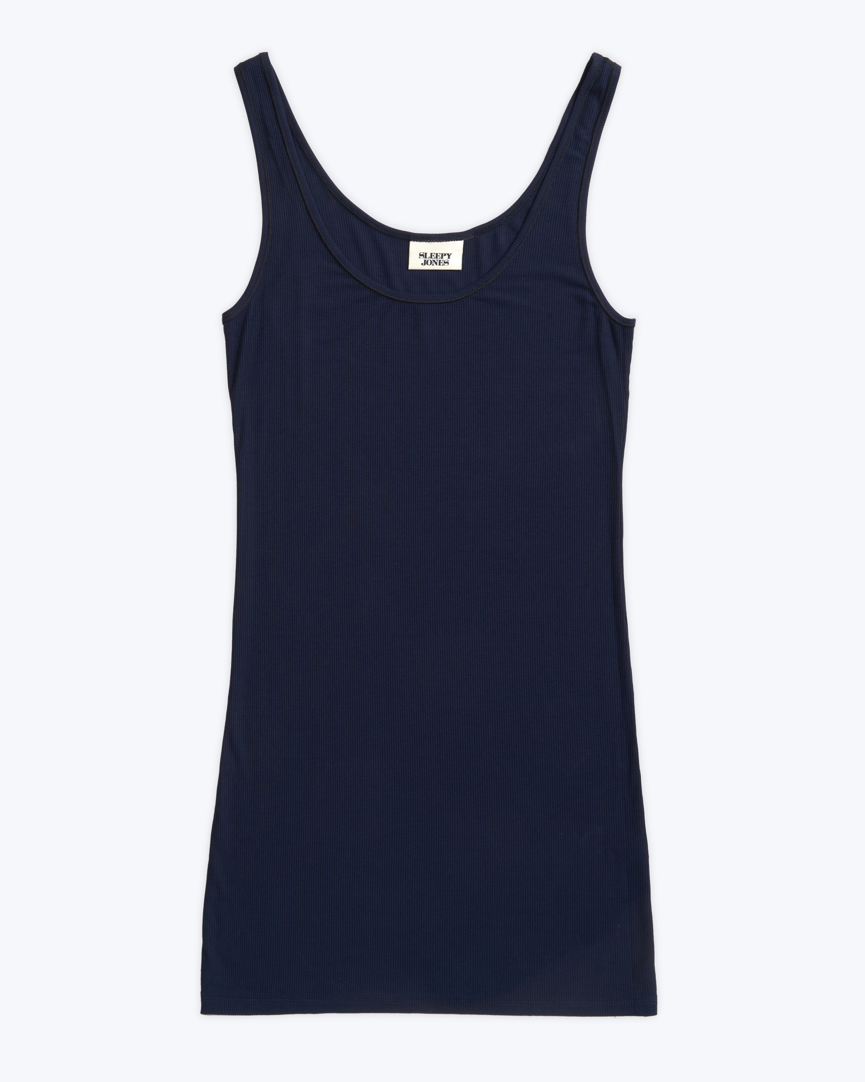 SLEEPY JONES | Rib Tank Dress in Navy – Sleepy Jones