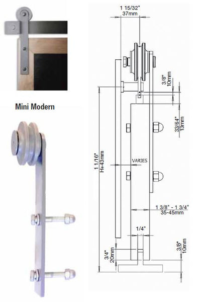 American Rustic Sliding Barn Door Hardware Mini Modern