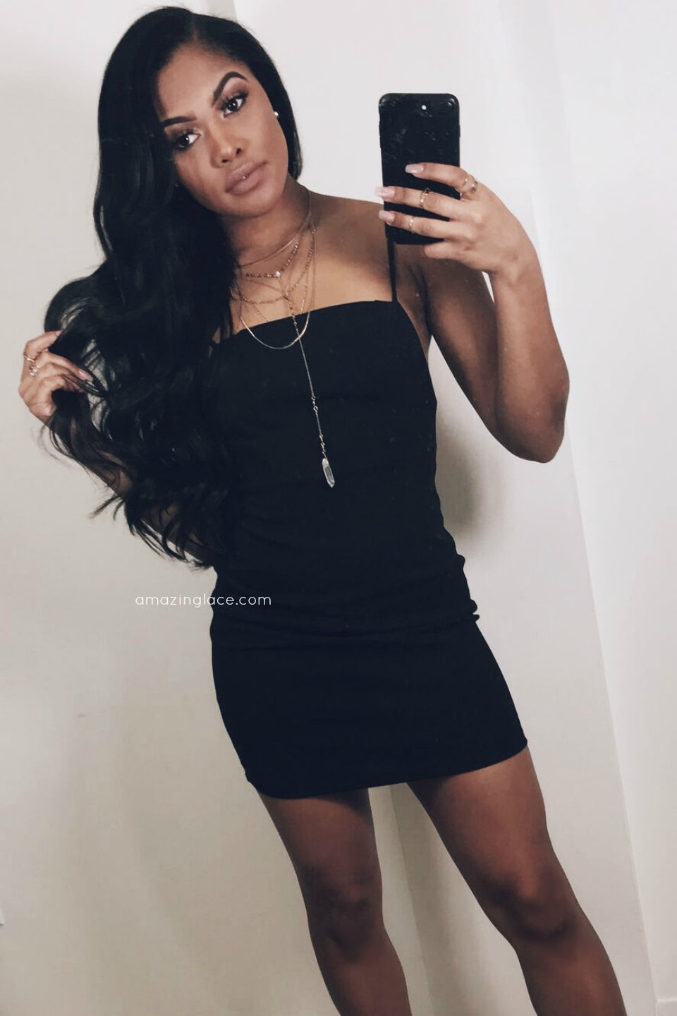 black mini dress outfit