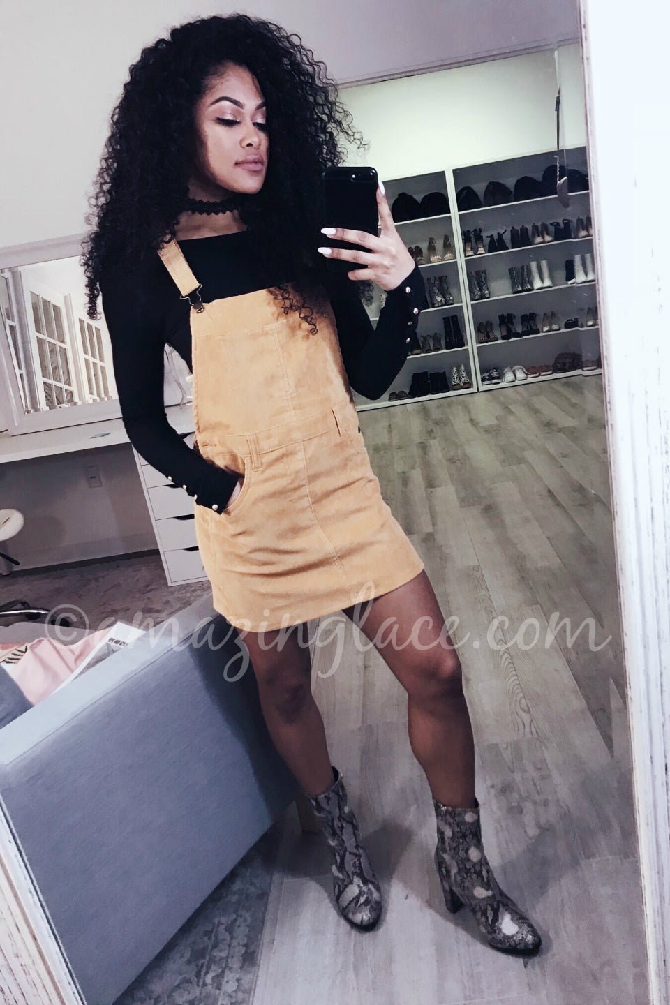 mustard dress with boots