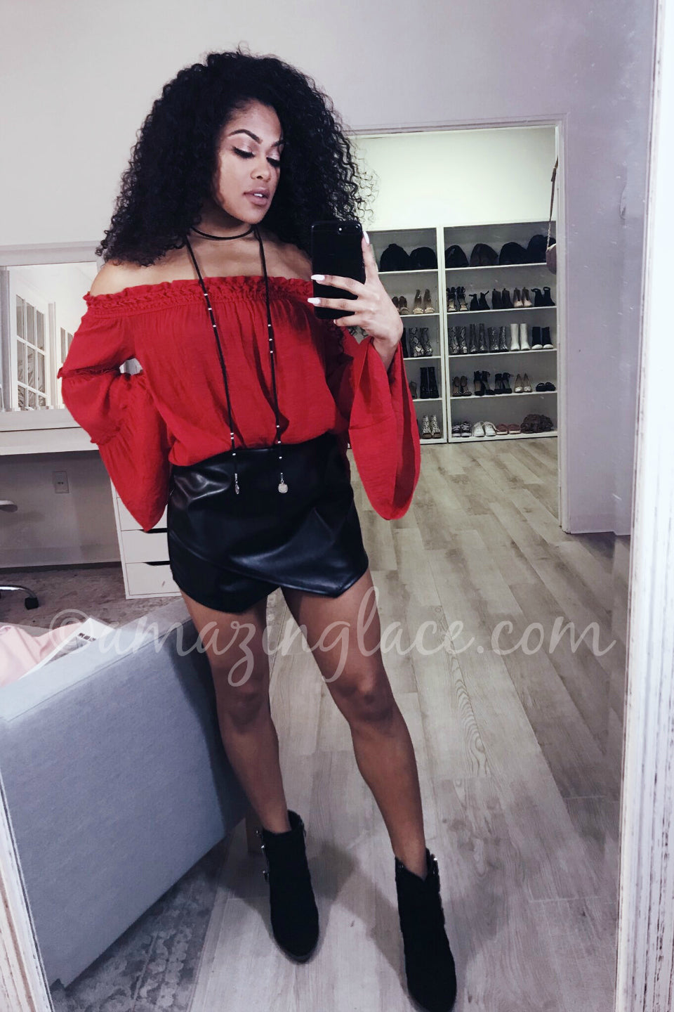 red and black outfits for women