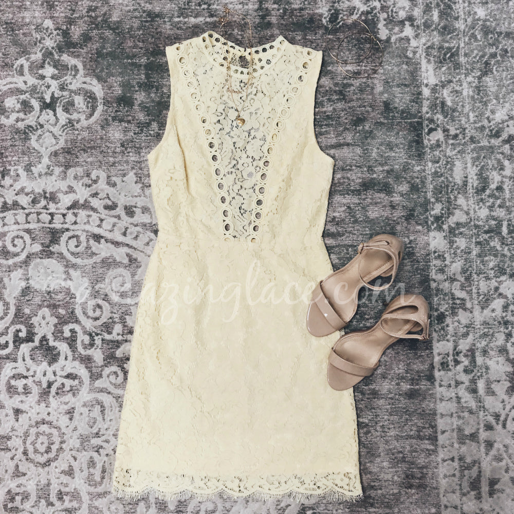 yellow lace dress outfit