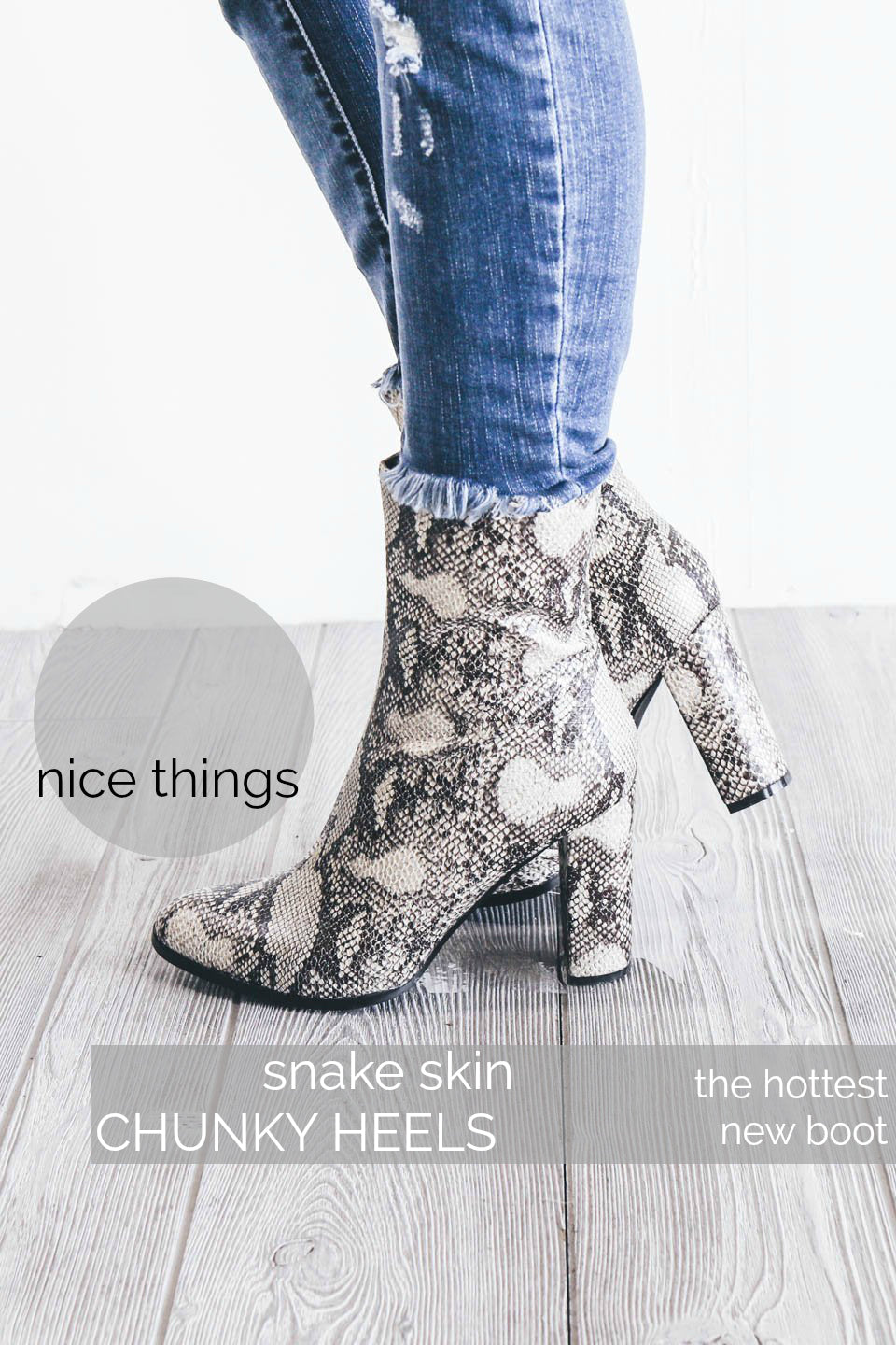 snake chunky heel