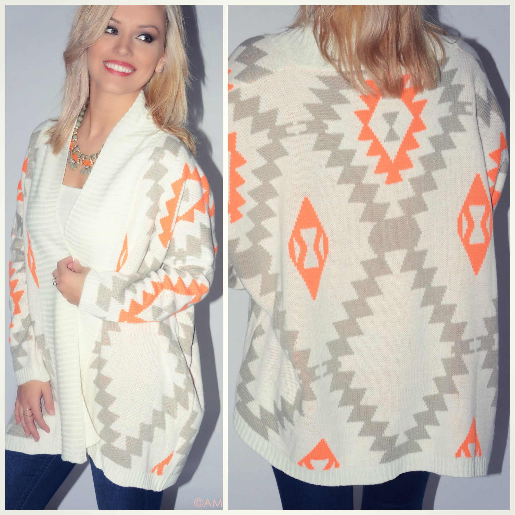 When Skies Are Gray Aztec Print Cardigan