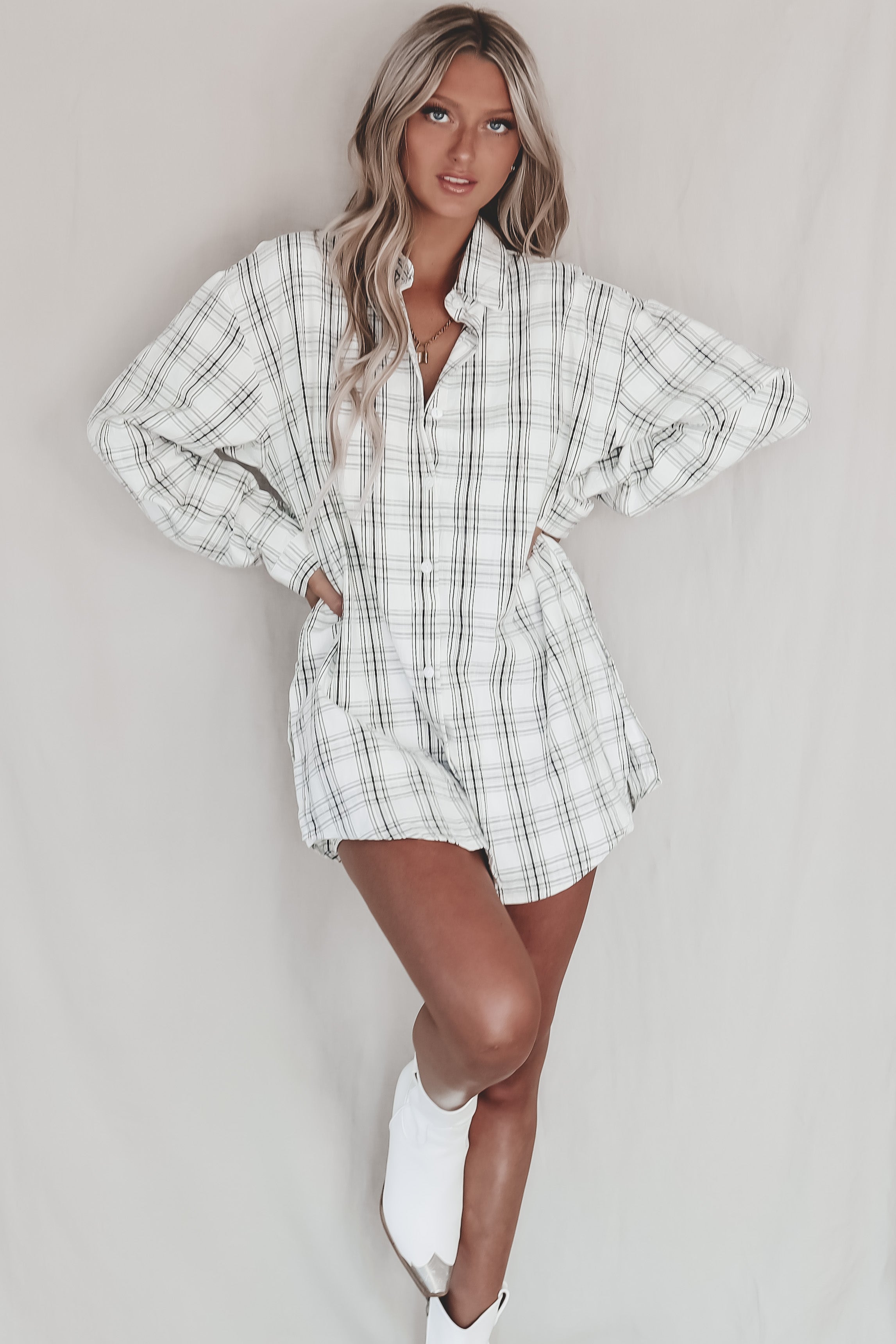 Cute Girl Cute Oversized Flannel Romper - Amazing Lace product image