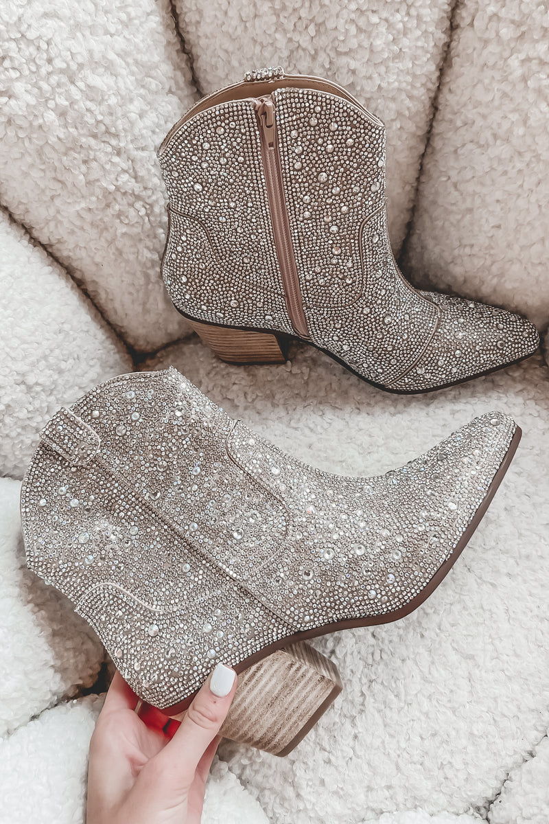 ankle rhinestone boots