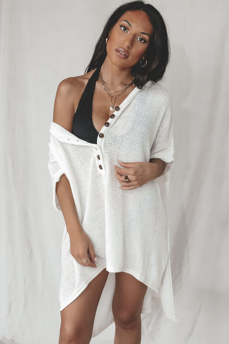 The Surfs High Low Knit Cover Up