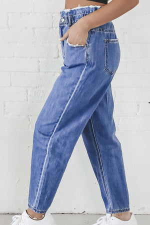 paper bag denim trousers